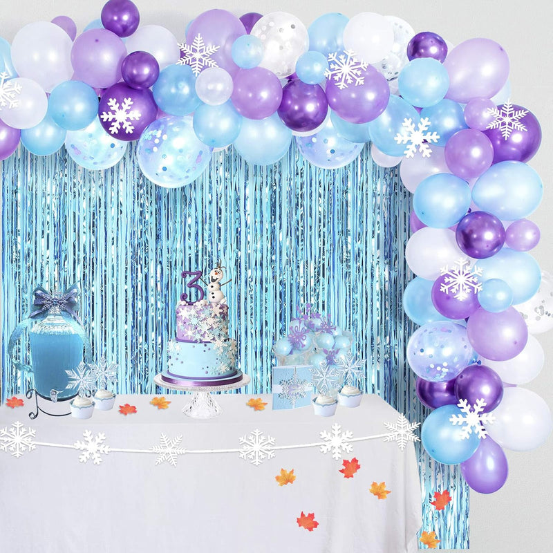 Girl Birthday Party Decorations Supplies, Blue Party Decorations, Snow