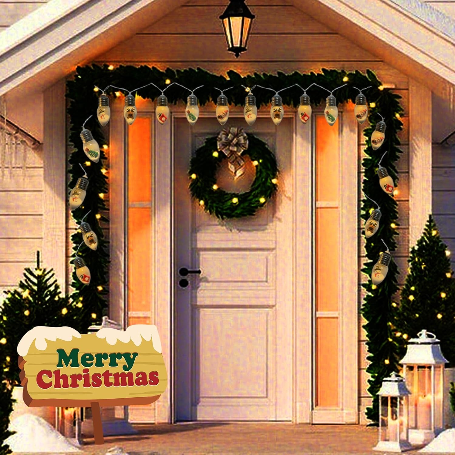 Christmas Lights Indoor Decorations 6.8 Ft 10 Led Snow Globe String Lights, Battery Powered String Light With Cute Ornam