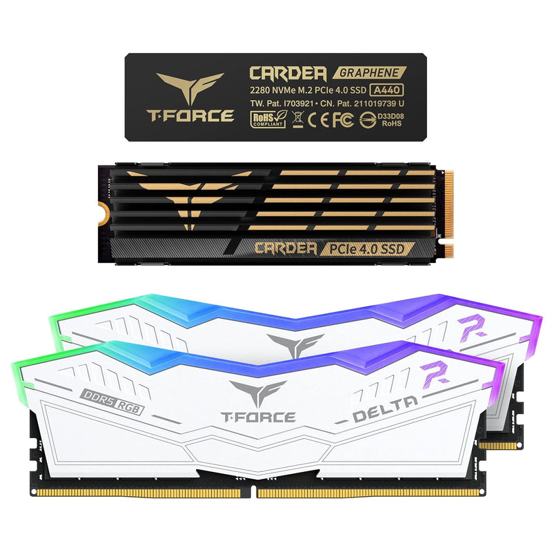 T-Force Delta Rgb Ddr5 32Gb Kit (2X16Gb) 6400Mhz Desktop Memory (White) Ff4D53