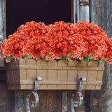 16Pcs Artificial Flowers For Outdoors, Uv Resistant Fake Flowers No Fade Faux Plastic Plants For Garden Porch Window Box Home Décor (Red)