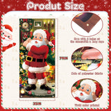 Christmas Door Cover, 79X35Inch Santa Claus Fabric Hanging Banner Door Sign Santa Background For Christmas Door Decorations Home Office Decor