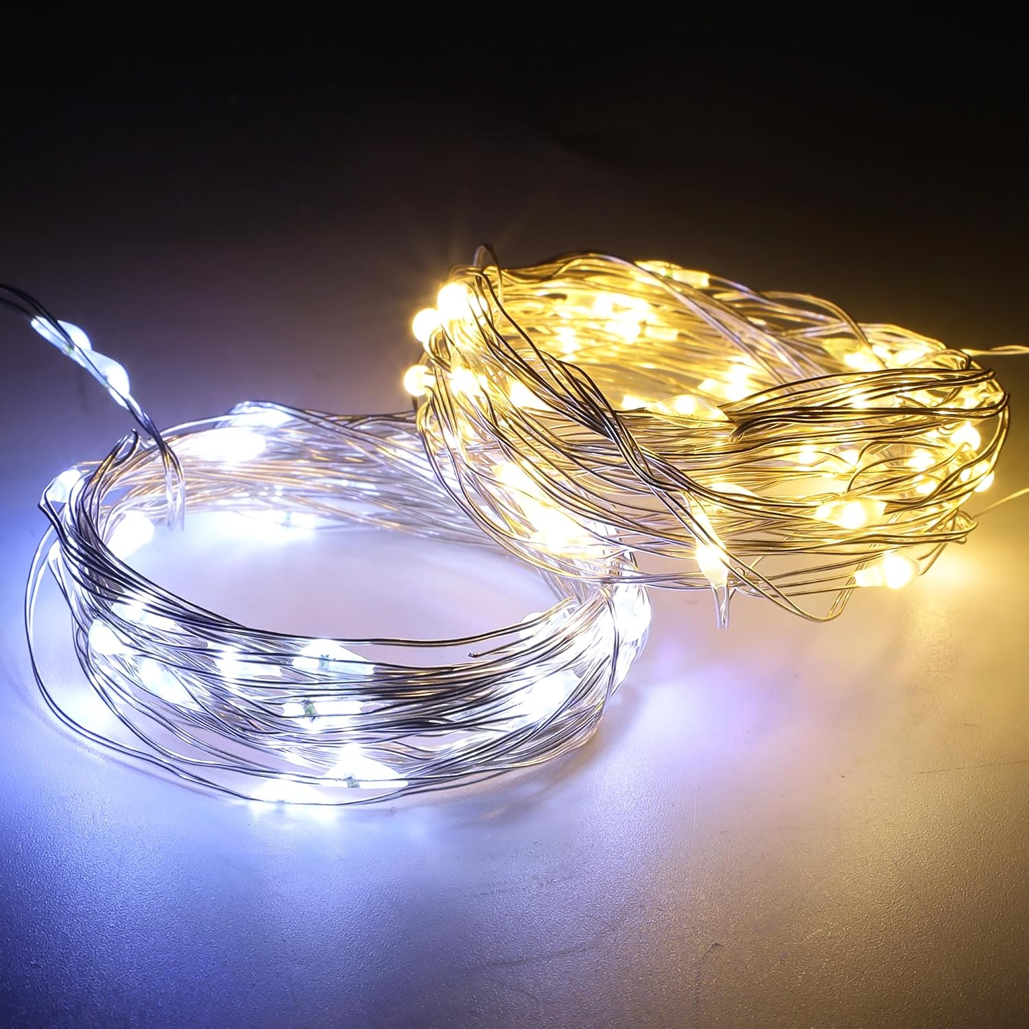 12 Pack Fairy Lights Battery Operated (Included), 7 Ft 20 Led Mini String Lights, Waterproof Silver Wire Firefly Starry