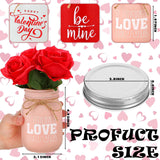 3 Set Valentines Centerpieces For Tables Valentines Day Table Decor Including 3 Pcs Decorative Mason Jars And 3 Pcs Bundle Red Roses For Home Office Bathroom Decor
