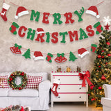 Glittery Merry Christmas Banner And Xmas Decor Ornaments For Christmas Decorations