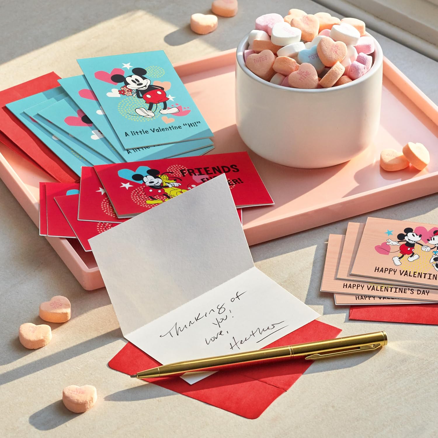 Hallmark Disney Mickey and Friends Mini Valentine's Day Cards for Kids School (18 Classroom Valentines with Envelopes)