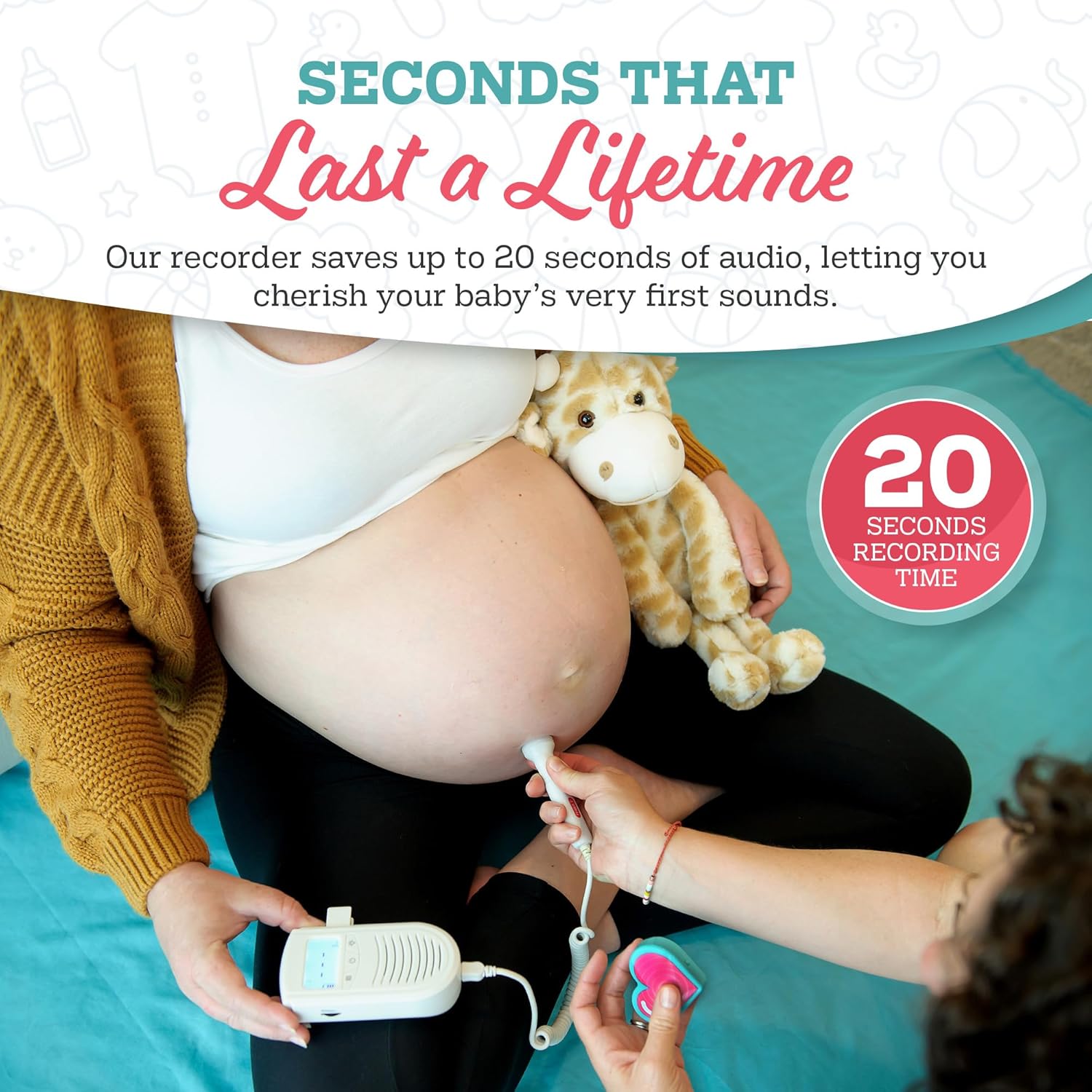 MBHB Digital Voice Recorder Animal w/20 Second Recorder, Dictaphone to Capture Baby's Heartbeat During Pregnancy + Ultrasound, Not a Medical Device, Doodle