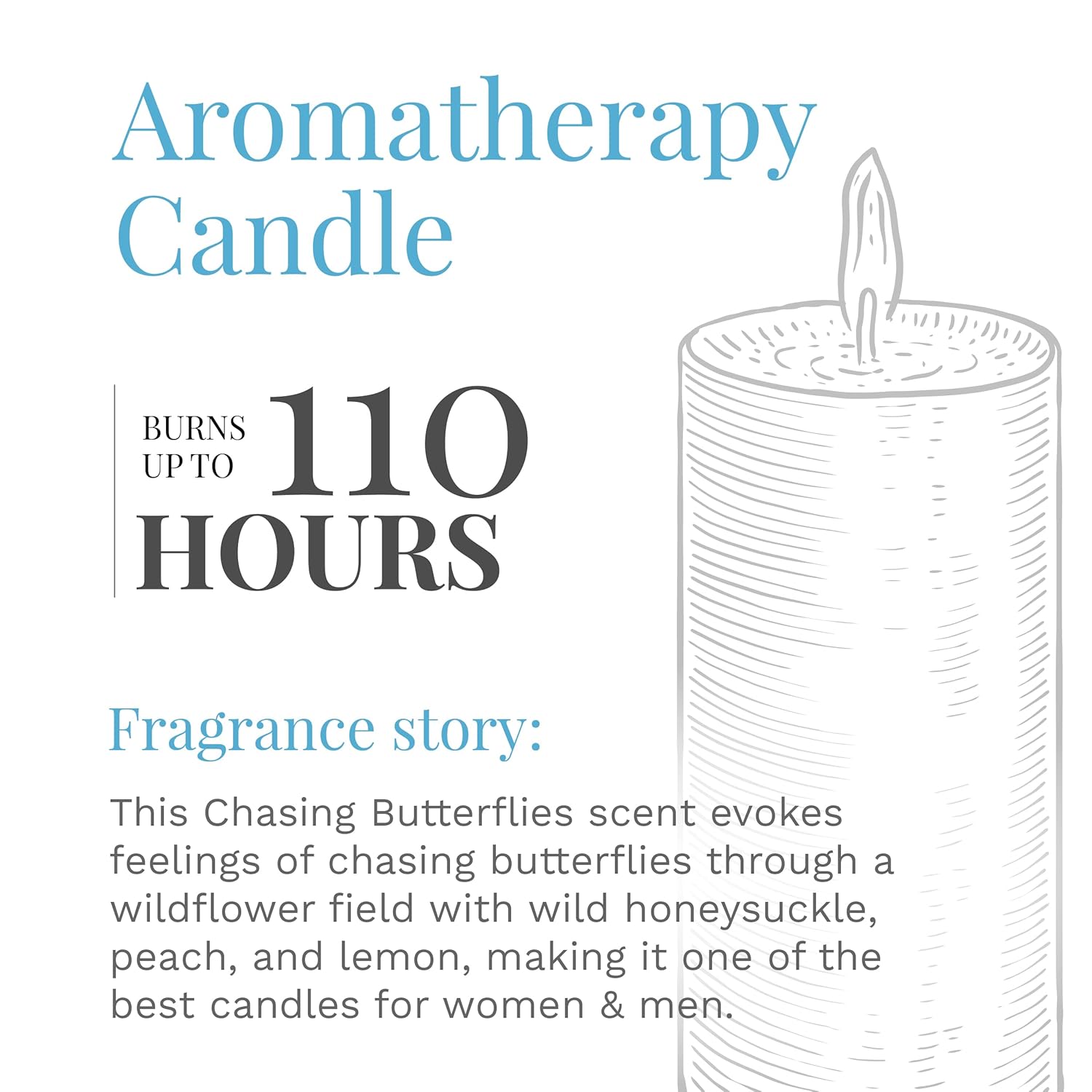 Everday Chasing Butterflies Scented Candle, 18 Oz. Aromatherapy Candle, Off-White