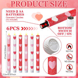 6 Pcs Heart Glitter Flameless Taper Candles 10.6 Inch Valentines Day Candles Battery Operated Led Candlesticks For Valenties Wedding Bridal Birthday Baby Shower Party Dinner Table Home Decor