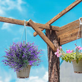 12Pcs Artificial Lavender Flowers Fake Plastic Outdoor Plants Uv Resistant Shrubs For Indoor Outside Home Porch Garden Window Box Wedding Party Decoration