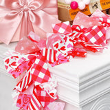 Valentine Garlands 7 Feet Valentine'S Day Rag Garland Red Ribbon Swag Heart Fabric Hanging Banner For Valentines Christmas Tree Door Wreath Mantle Staircase Decorations