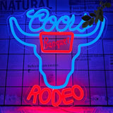 Beer Neon Sign Dimmable Western Rodeo LED Wall Light for Man Cave Home Bar Pub Decor