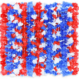 Red White And Blue Flower Leis, Memorial Day Decorations, 4Th Of July Memorial Day Patriotic Decorations, Hawaiian Luau Flower Necklace Party Favors, Pack Of 12