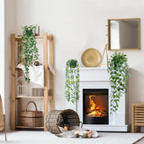 Fake Hanging Plants 3 Pack Artificial Eucalyptus Fake Potted Greenery Faux Eucalyptus Mandala Vine Pea Pod For Home Indoor Outdoor Wall Garden Wedding Decor