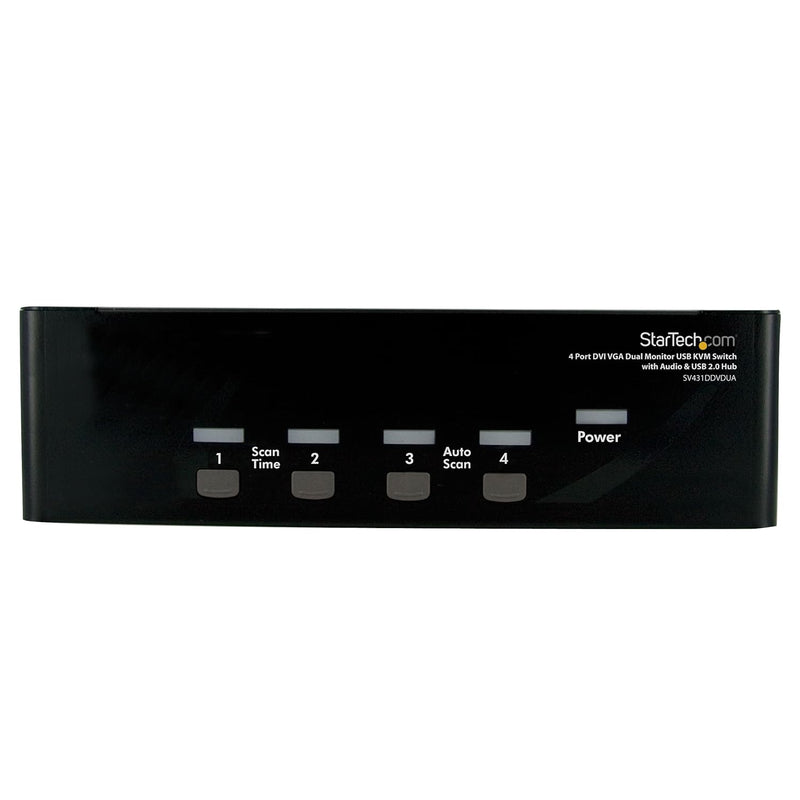 StarTech.com 4 Port DVI VGA Dual Monitor KVM Switch USB with Audio and USB 2.0