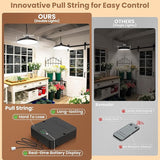Solar Shed Light Dual Lamp 2000LM Indoor Outdoor Pendant Light with Pull String