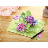 Hydrangea Blossoms Butterfly 3D Greeting Pop Up Mother'S Day Card, Spring, Summer, Anniversary, Fathers Day, Get Well, Thinking Of You,With Message Note & Envelop,Large Size 8X6 Inch