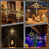 Large Christmas Bethlehem Star, Lighted Star Of Bethlehem, Led Christmas Star Lights Plug In Rope Light For Outdoor Indo