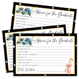 30 Graduation Party Advice Wishes Cards For Graduate Class Of 2026 - 4 X 6" Golden & Black Advice & Wish Card - High School, University Graduation Party, Grad Game Activity Supplies & Decoration - A02