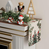 Cardinal Birds Winter Pine Tree Christmas Xmas Table Runner Table Decoration For Home Kitchen Dining Holiday Decor 13X72 Inch