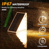 6 Pack Warm White Solar Step Lights IP67 Waterproof Auto On Off Outdoor Stair Lights