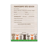 Woodland Animals Prediction And Advice Cards - Pack Of 25 - Rustic Gender Neutral Baby Shower Games, Wishes For New Parents Mom & Dad To Be Mommy & Daddy Message Shower Activity Keepsake G601-Pdav