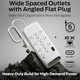 Heavy Duty Surge Protector Power Strip 12 Outlets 2 USB 2 Ethernet 2 Coax 6FT Extension Cord 4050J