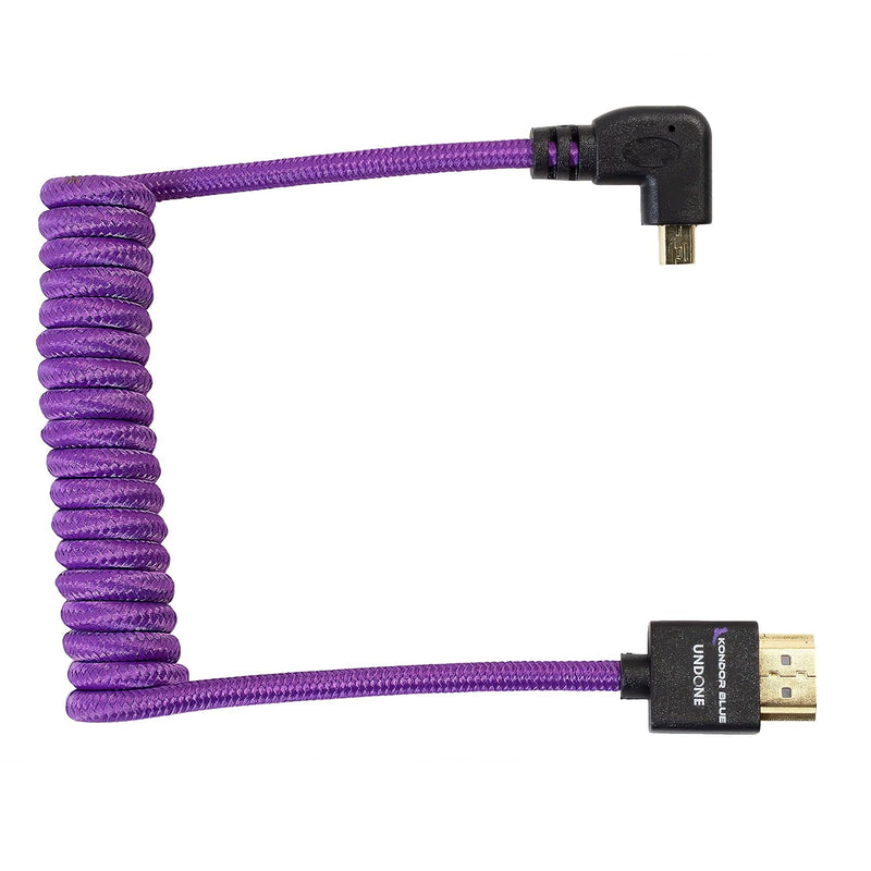 X Gerald Undone | Mk2 Hdmi To Left Angle Micro Hdmi Thin Short Coiled Braided