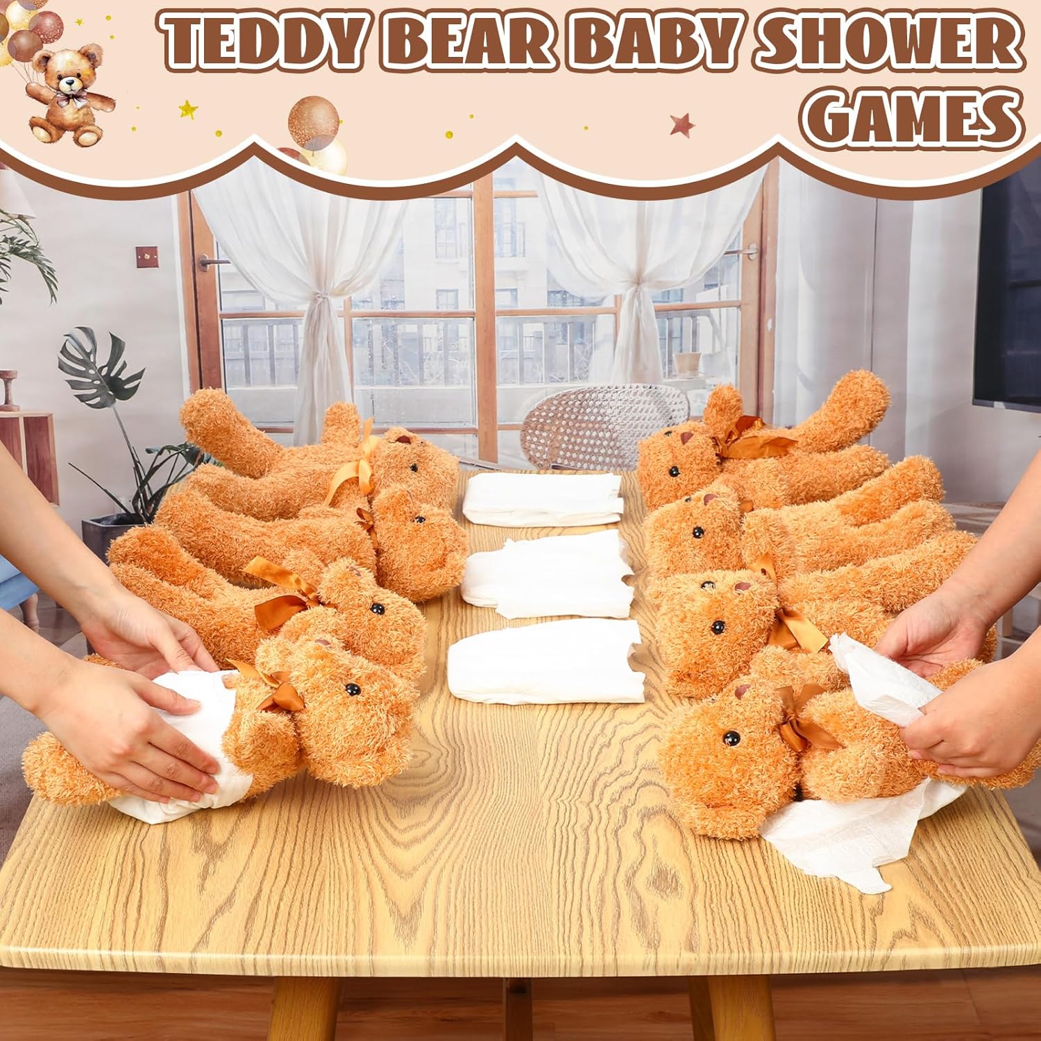 8 Sets Bear Blindfolded Diaper Changing Baby Shower Games Boys Girls Baby Dolls Diapers For Bridal Shower Gender Reveal Games Prizes Gifts For Adults