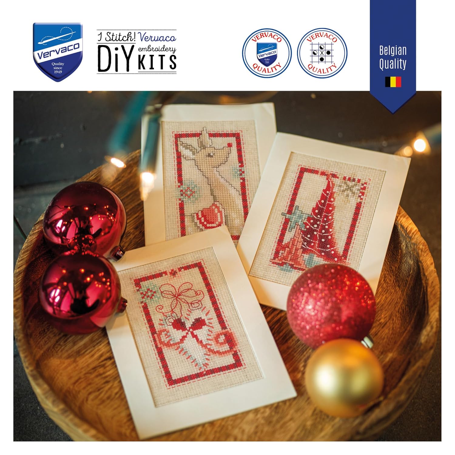 Counted Cross Stitch Greeting Card Kit Christmas (Set Of 3) Pn-0154080