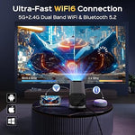 Mini Projector, 1080P, WiFi Bluetooth, 180° Stand, Android TV 11.0, 150"