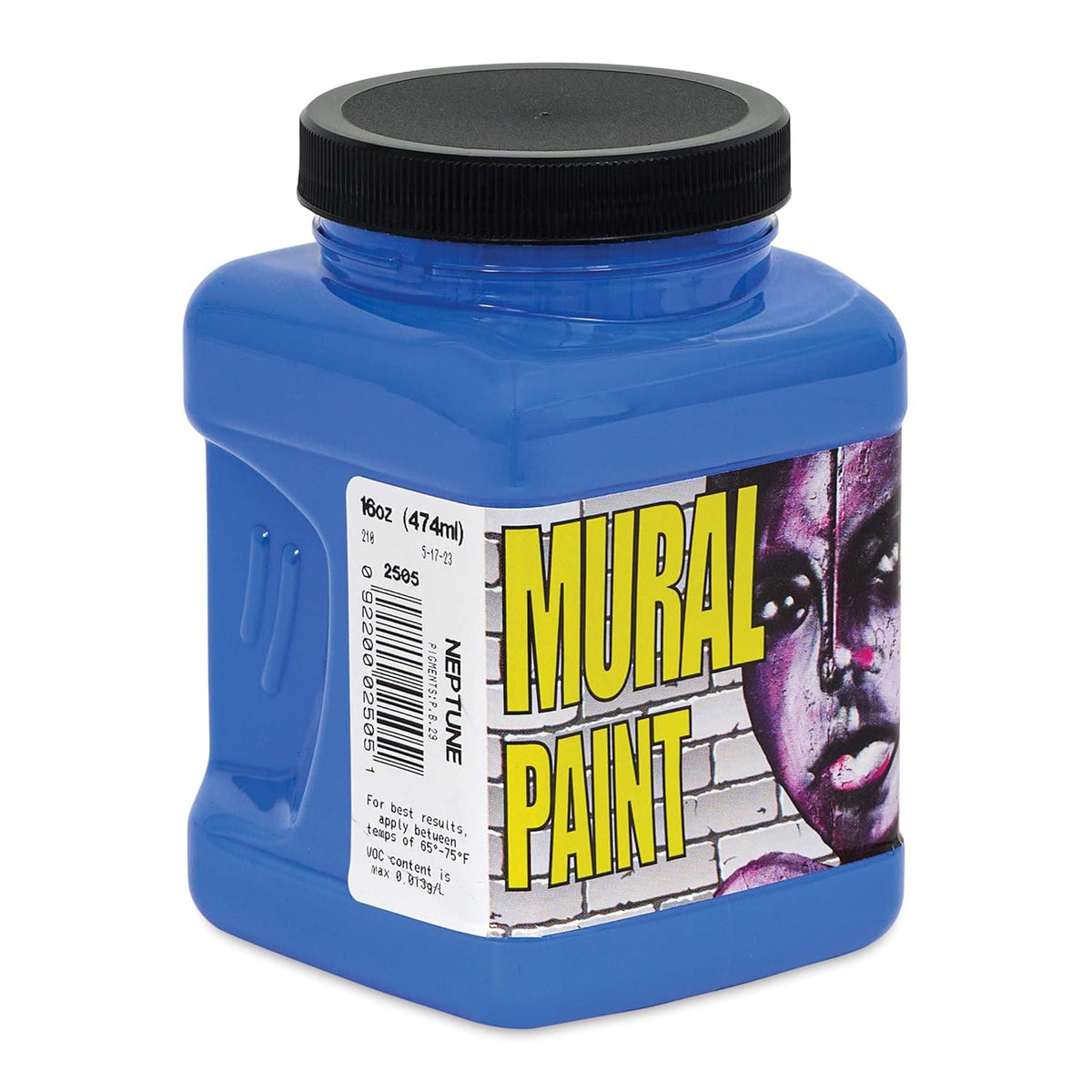 Chroma Acrylic Mural Paint for Interior and Exterior Murals - Lightfast, Mixable, Hard-Wearing Vibrant Pigment, 16 oz Neptune (2505)