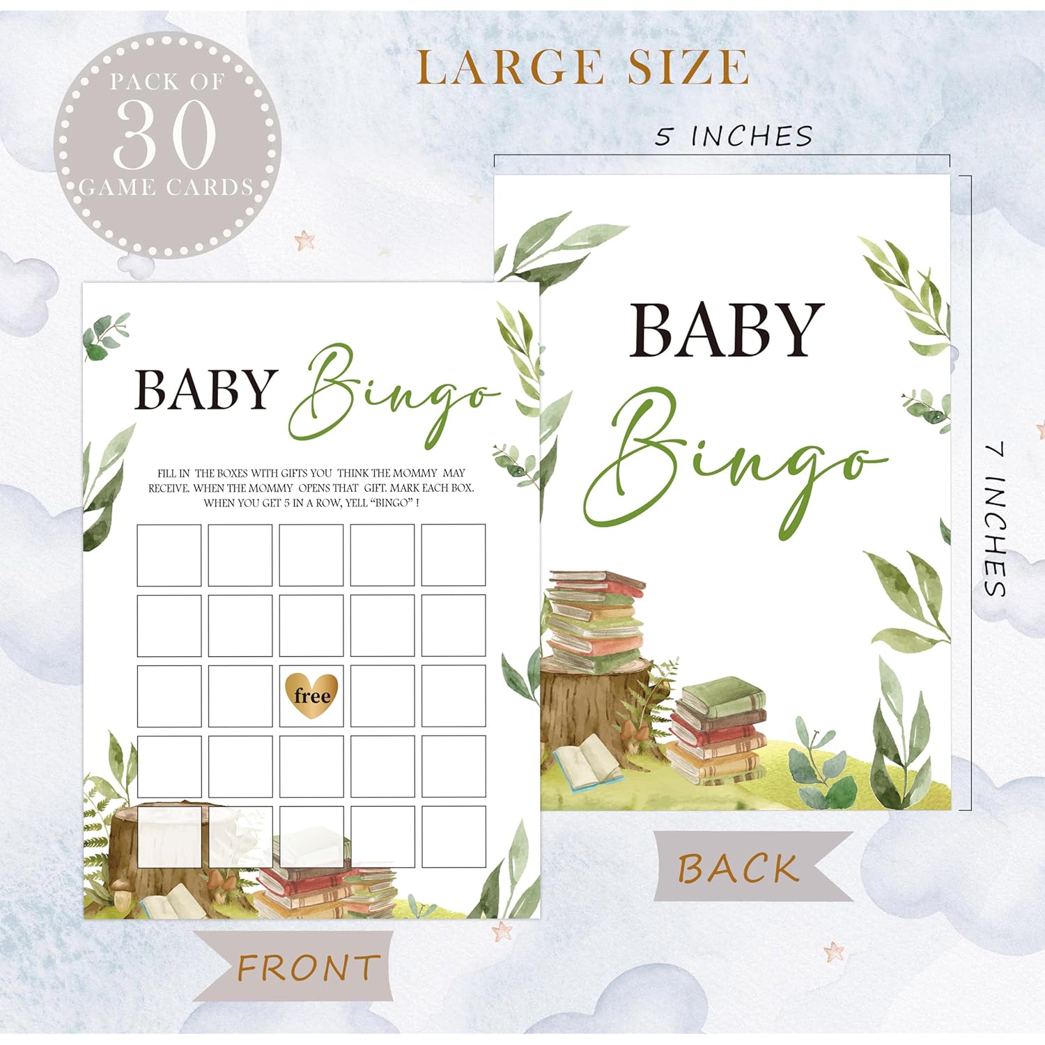 Storybook Baby Bingo Game, Baby Shower Game, Pack Of 30 Game Cards, Gender Neutral Boy Or Girl, Fun Baby Game And Activity - Fa56