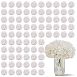 100 Pcs Ivory Hydrangea Artificial Flowers, Faux Hydrangea Flowers Silk Full Flowers Heads With Stems For Wedding Centerpieces, Home, Garden, Baby Shower, Party Decoration