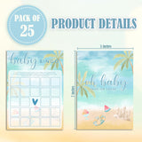 Summer Beach Baby Shower Games, Blue Ocean Baby Shower Decorations, 5X7 In & 25 Pcs Baby Bingo Game Set, Gender Neutral Party Supplies & Favor-A03