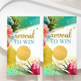 Bridal Shower Games Pink And Gold - 30 Pack - Fun Scratch Off Raffle Cards Wedding Shower Game Or Engagement Party Ideas, Aloha Tropical Floral Themes