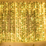 84Ft 12 Pack Artificial Ivy Leaf Plants Vine With 80 Led String Light,Green Vines Garland, Hanging For Home Kitchen Office Wedding Wall Décor