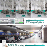 4 Pack 4FT LED Vapor Tight Lights 40W 32W 24W Adjustable 4800LM 5000K Dimmable Fixtures