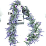 Artificial Lavender Flower Garland - 5.9Ft Fake Wisteria & Silk Flower Hanging Vines For Home, Wedding Arch, Garden, Party Wall Table Decor, All-Season Indoor/Outdoor Use (Purple)