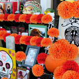 12 Pcs Artificial Chrysanthemums Fall Flowers Silk Orange Marigolds Flowers Fake Mums Flower For Autumn Dia De Los Muertos Diwali Day Of The Dead Home Decor (12, Orange)