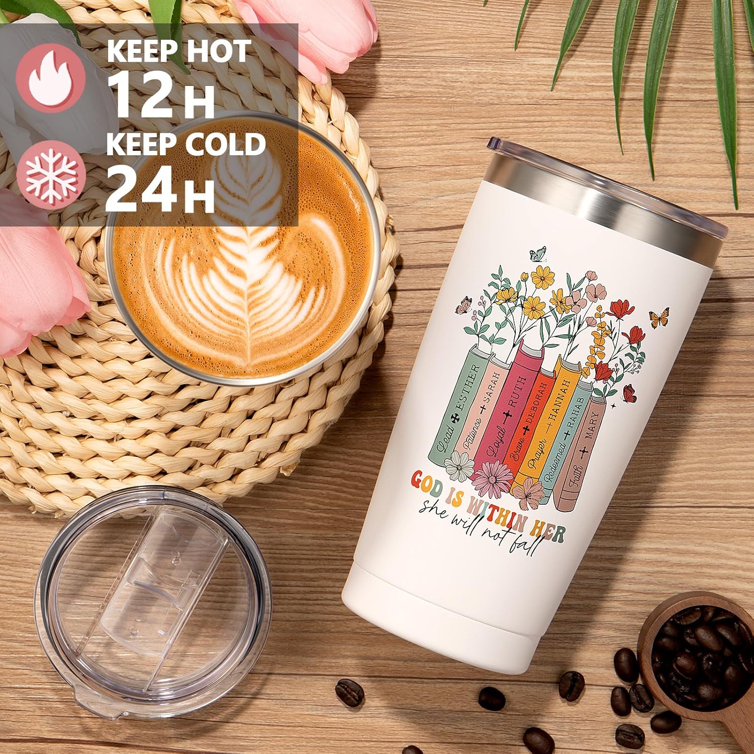 Christian Gifts For Women Faith Inspirational Religious Gift Basket, Catholic Spiritual Gift Unique Christmas Birthday Gifts For Women Mom Sister Best Friends Grandma Wife Coworker W/Canvas Tote Bag