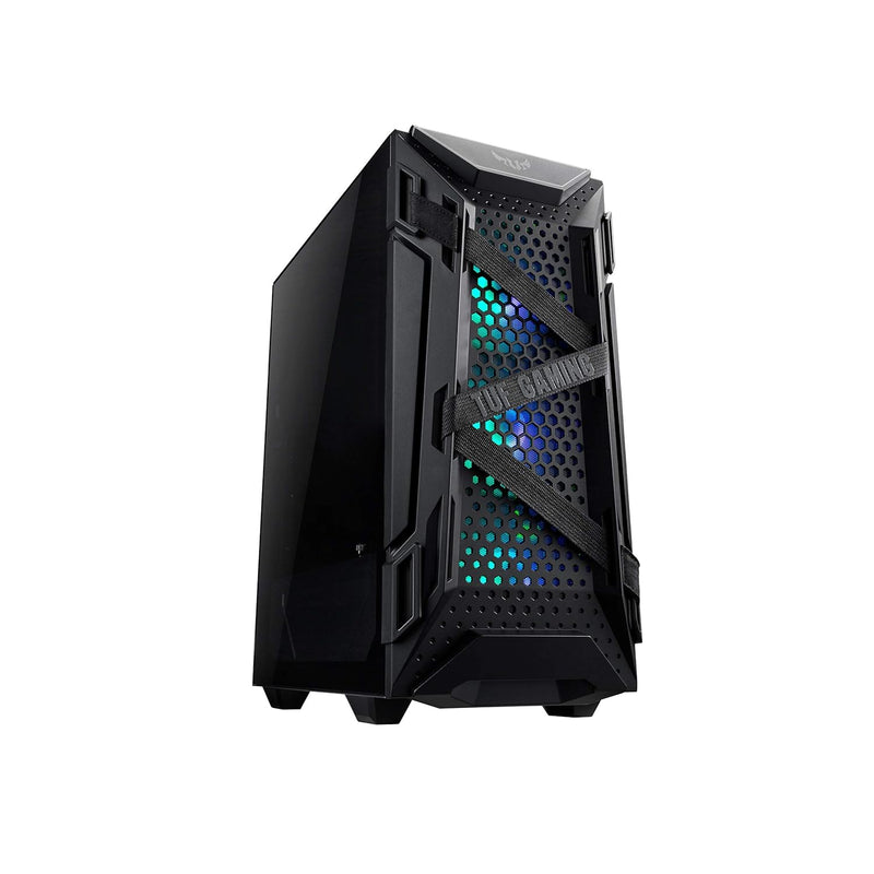 ASUS TUF Gaming GT301 Mid-Tower Compact Case for ATX Motherboards with honeyco