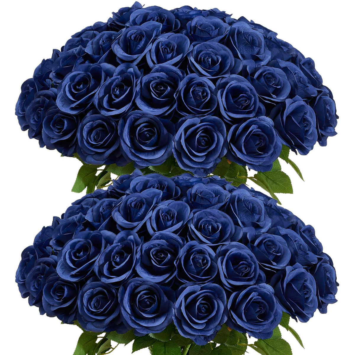 60 Pcs Fake Navy Blue Roses Artificial Flowers Bulk Realistic Silk Faux Rose With Stems For Wedding Decoration Anniversary Bridal Bouquet Diy Floral Arrangement Romantic Home Decor Gifts