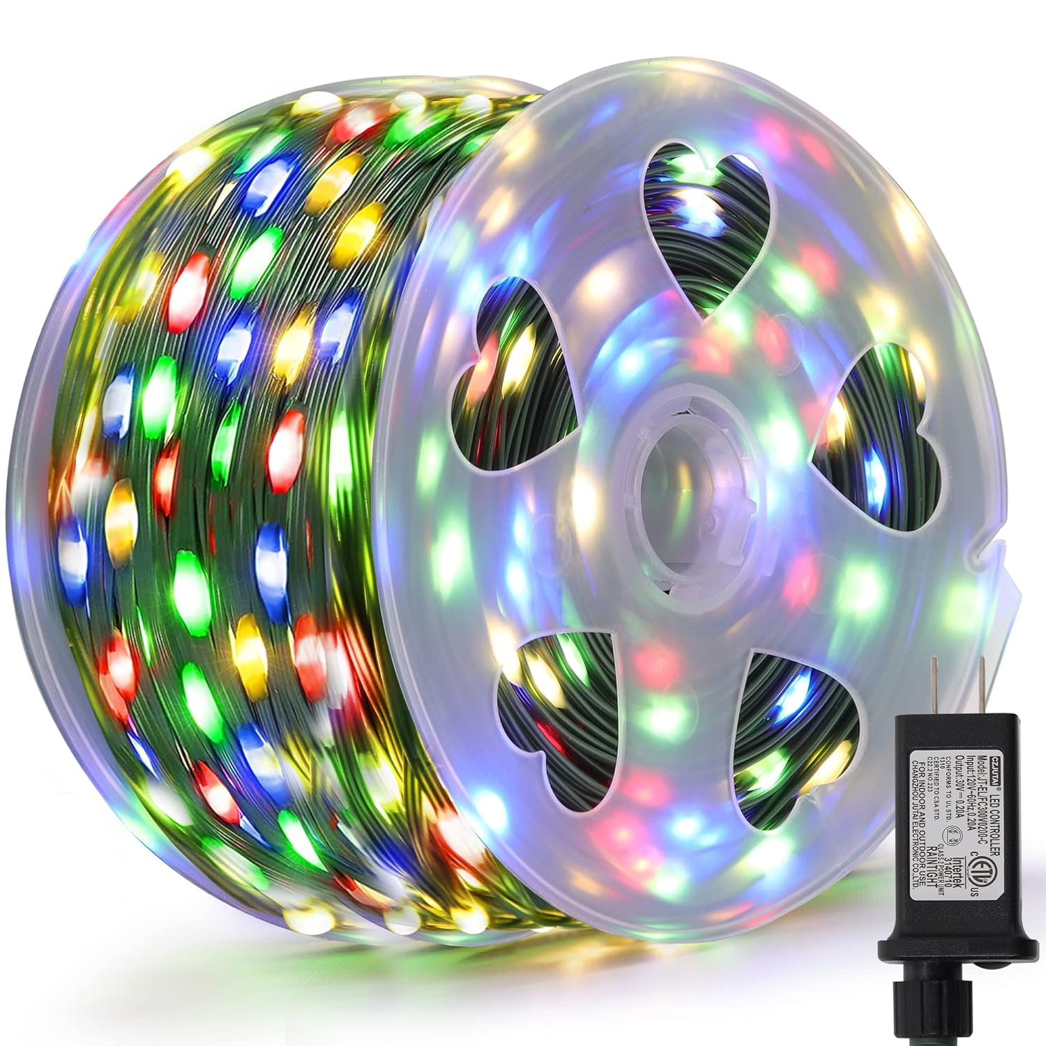 1000 Led Fairy String Lights, 328Ft Long Outdoor Christmas Lights, Waterproof Ip65 Green Pvc Copper Wire Lights, 8 Light