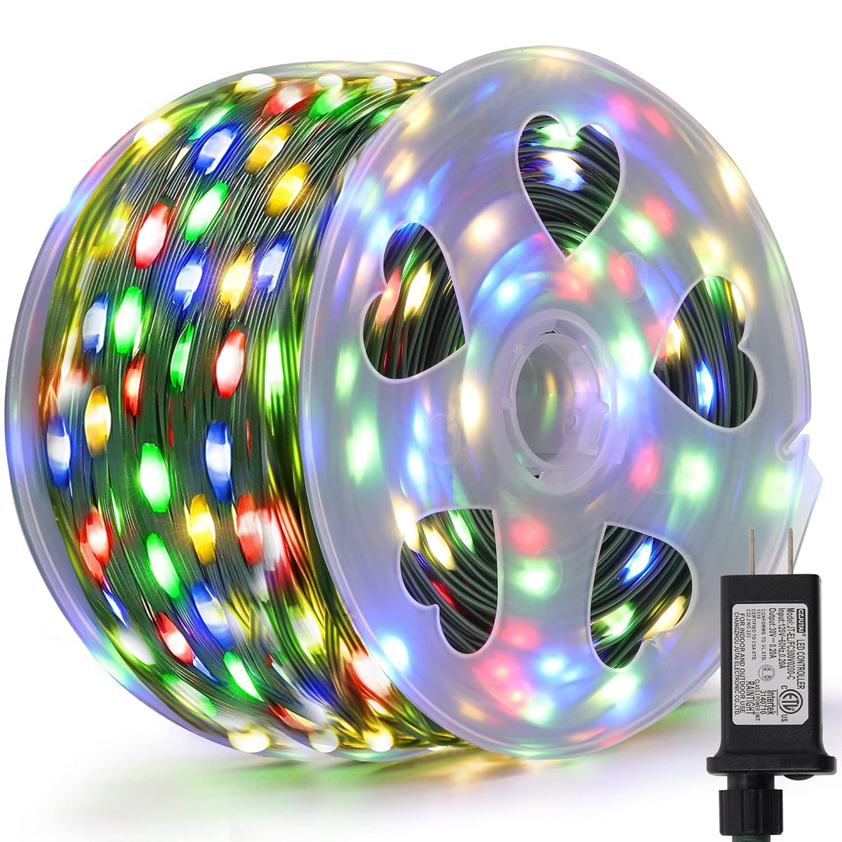 1000 Led Fairy String Lights, 328Ft Long Outdoor Christmas Lights, Waterproof Ip65 Green Pvc Copper Wire Lights, 8 Light