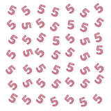 Set Of 100 Number 5 Confetti, Pink Glitter 5 Paper Scatter, 5Th Birthday Party Confetti, Five Cake Decor, Happy 5Th Anniversary Party Decor