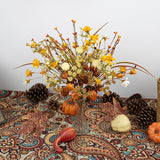 6 Pcs 17 Inch Fall Floral Stems Artificial Autumn Flower Picks Pumpkin Sticks Branches With Pip Berries For Thanksgiving Day Harvest Festival Centerpieces Flower Arrangements Diy Crafts