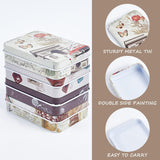 4Pcs Vintage Metal Tin Box Gift Card Holder Rectangular Tinplate Box Containers Christmas Small Wrap Boxes With Lids Hinged Storage Cans For Home Kitchen Candles Jewelry Coin Cake Biscuits