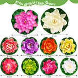 Artificial Lotus Flowers Water Lilies For Pond Pool, 10 Pcs Realistic Floating Foam Lotus Flowers With Lily Pads For Ponds, 4" And 6" Large Lifelike Water Lilies For Fountain Garden Pond Decoration