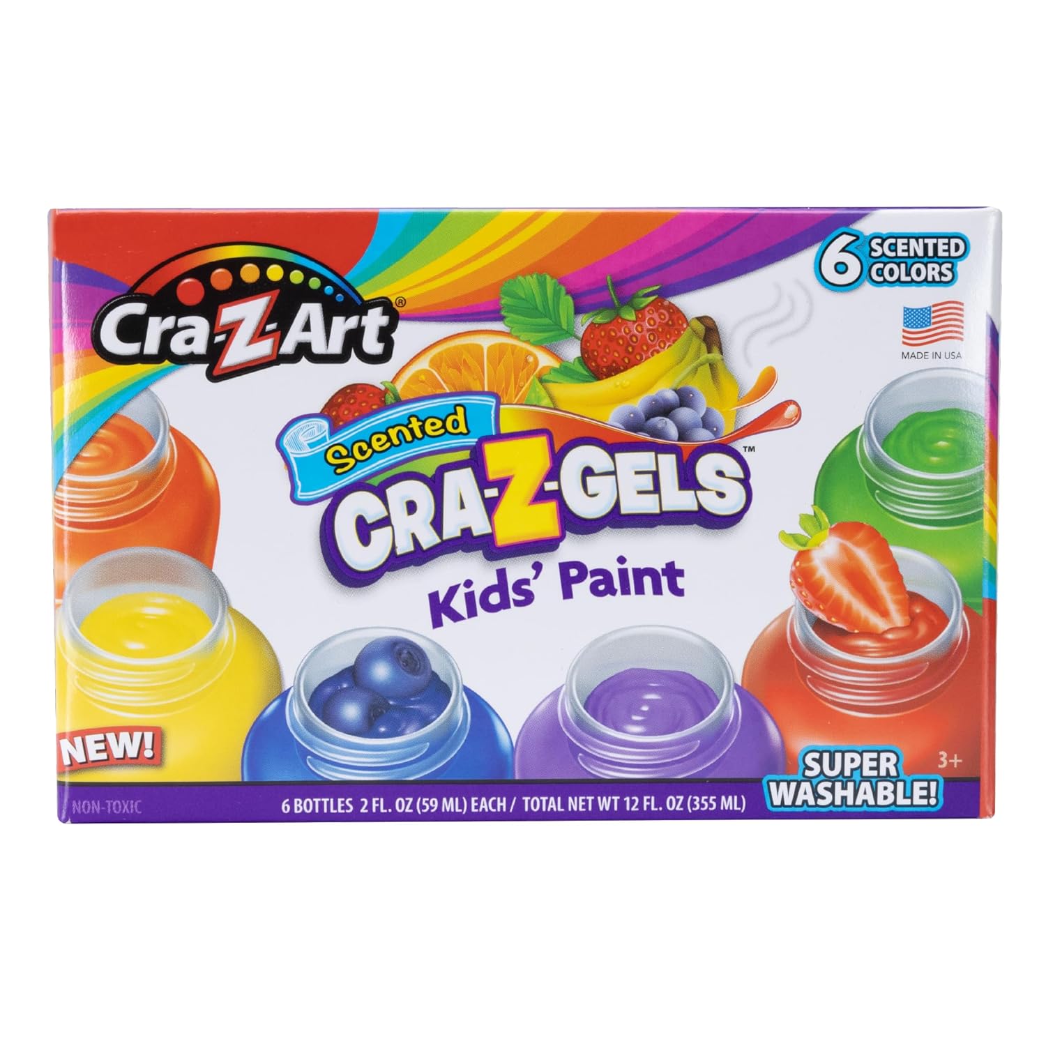 Cra-Z-Gel Scented Washable Kid’s Paint 2oz 6 Color Set