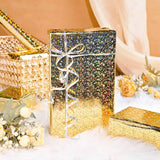17 In X 32.8 Ft (46.5 Sq.Ft.) Gold Wrapping Paper Roll With Iridescent Spark Pattern And Shinning Galaxy Stars, Holographic Gift Wrap For Birthday, Valentines Day, Christmas, Wedding, Mothers Day